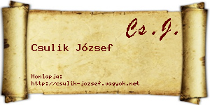 Csulik József névjegykártya